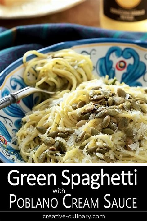 green-spaghetti-with-poblano-cream-sauce-creative image