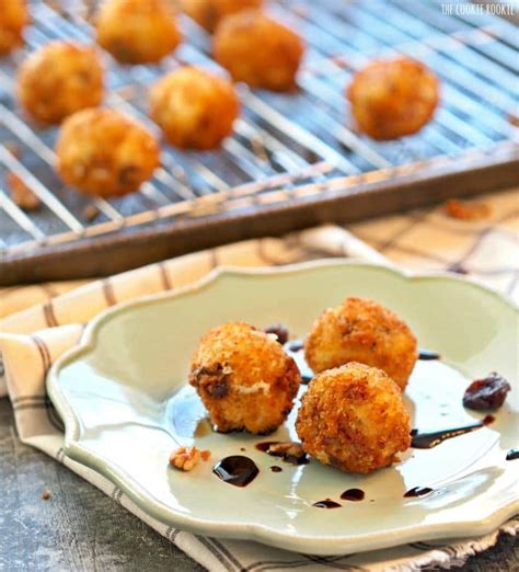 fried-goat-cheese-balls-with-cherries-and-pecans image