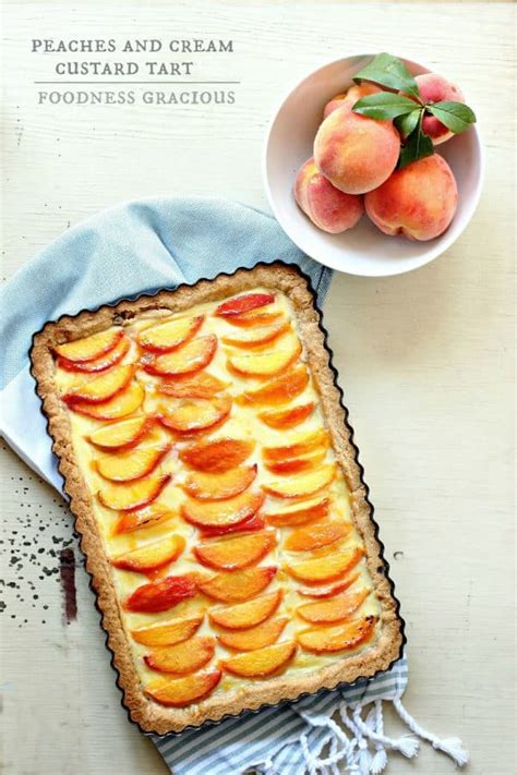 peaches-and-cream-custard-tart-with-a-rich-butter image