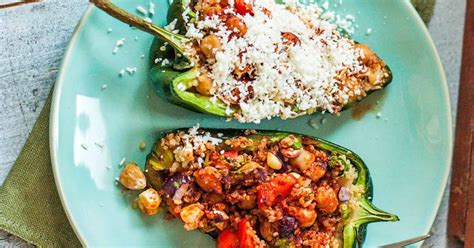 vegetarian-grilled-stuffed-poblano-pasilla-peppers-foodal image