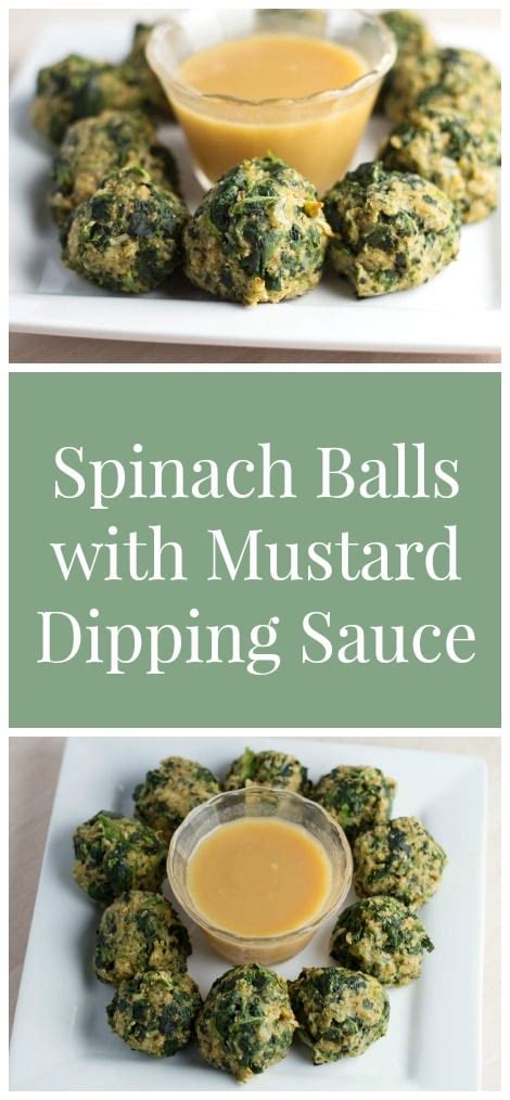 spinach-balls-with-mustard-dipping-sauce-krolls-korner image