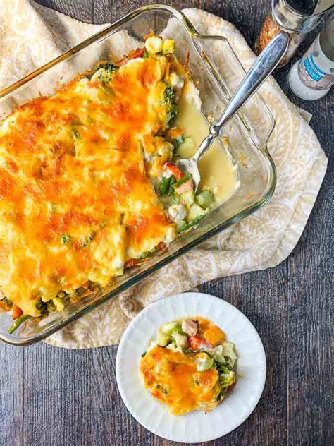 low-carb-creamy-vegetables-ham-casserole-great-for-leftovers image