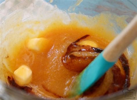 easy-peach-syrup-butter-with-a-side-of-bread image