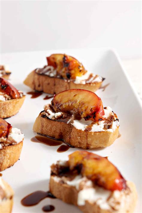 how-to-make-ricotta-crostini-with-grilled-peaches-easy image
