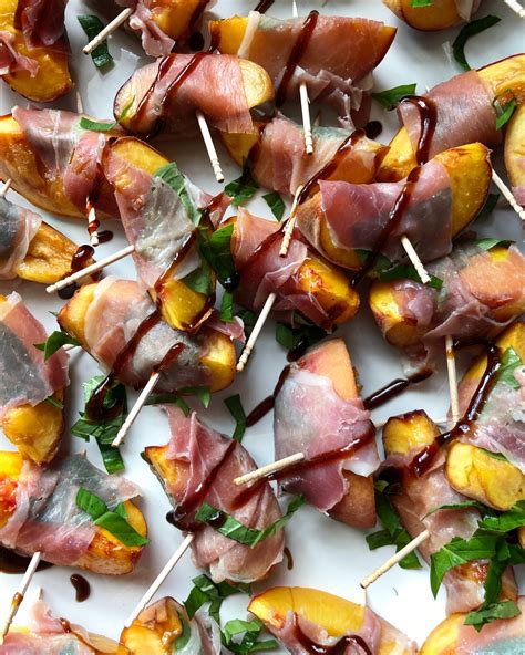 prosciutto-wrapped-peaches-with-basil-healthyish image