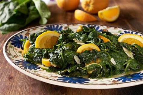 sauted-spinach-with-orange-and-garlic-diane-kochilas image