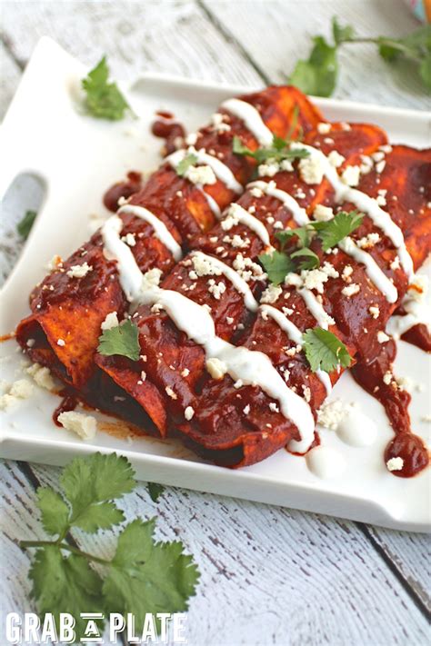 mushroom-and-kale-enchiladas-with-red-sauce-grab image