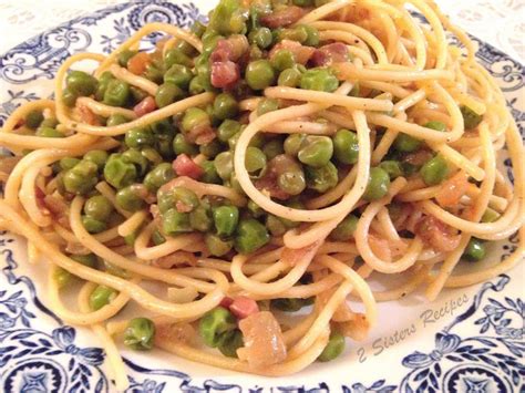 spaghetti-tossed-with-peas-onions-and-pancetta-2 image