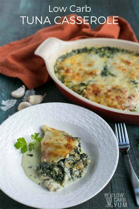 keto-tuna-casserole-with-spinach-and-cheese-low image