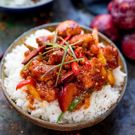 chinese-plum-chicken-stir-fry-nickys-kitchen-sanctuary image