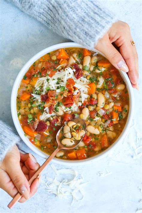 hearty-lentil-and-white-bean-soup-damn-delicious image