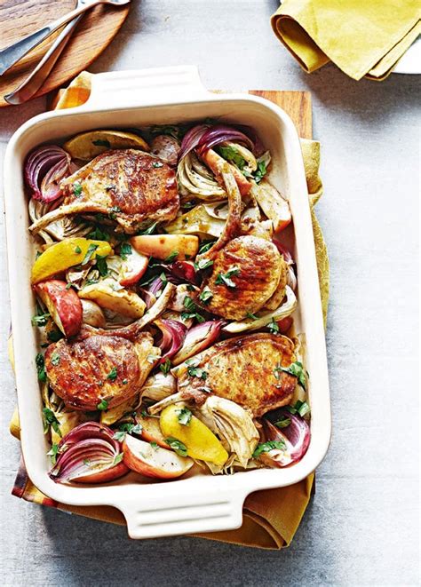 cider-baked-pork-with-apple-and-fennel-delicious image