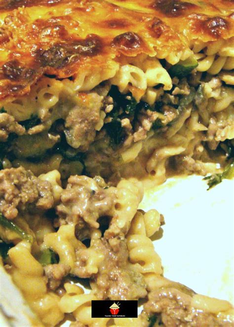 cheesy-beef-and-spinach-pasta-bake-lovefoodies image