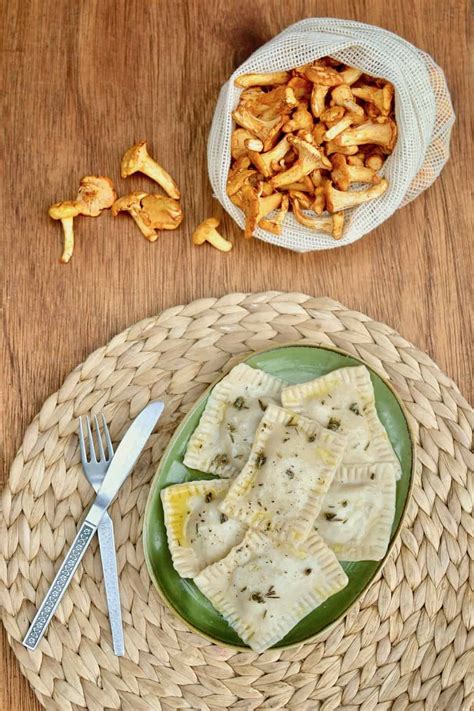 chanterelle-ravioli-with-sage-and-rosemary-oil-vegan image