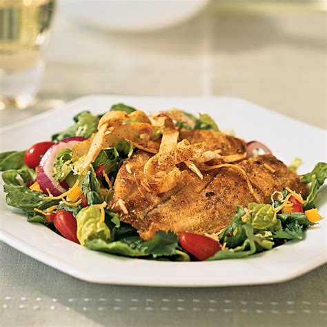 cornmeal-crusted-tilapia-salad-recipe-myrecipes image