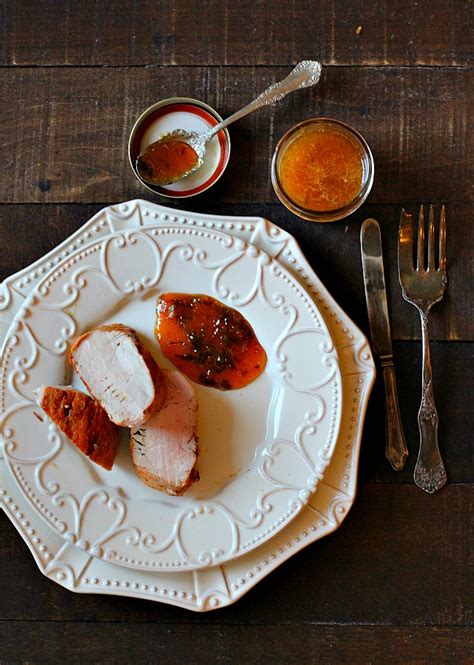 pork-tenderloin-with-peach-basil-gastrique-cooking-on image