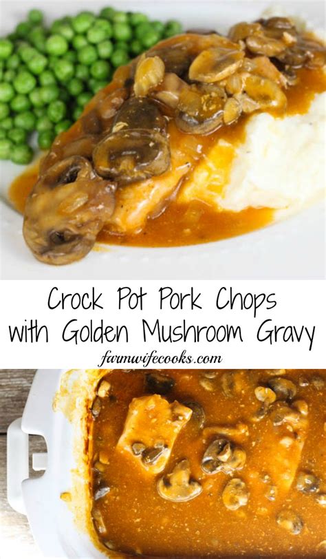 crock-pot-pork-chops-with-golden-mushroom-gravy image