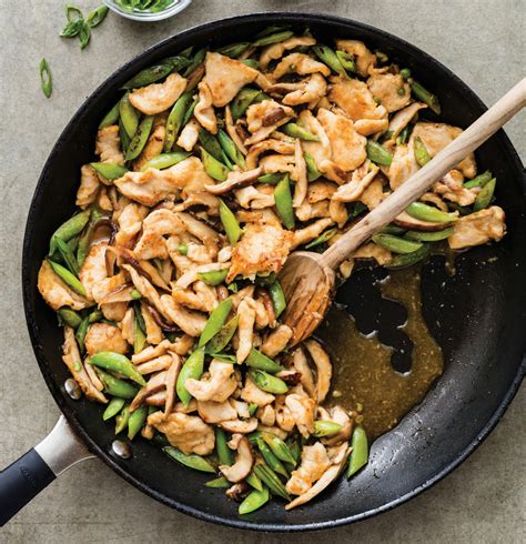 stir-fried-chicken-with-snap-peas-and-shiitakes image