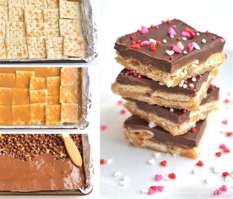chocolate-saltine-cracker-toffee-one-little-project image