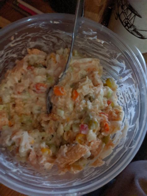 salmon-salad-spread-with-crackers-delishably image