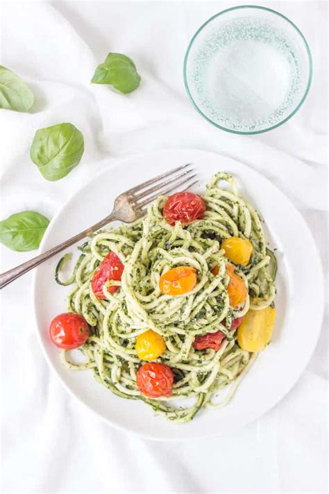 pesto-zoodles-recipe-zucchini-noodles-with-pesto image