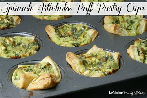 spinach-artichoke-puff-pastry-cups-lemoine-family image