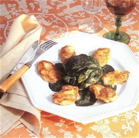 pierre-franey-recipes-breaded-oysters-with-spinach image