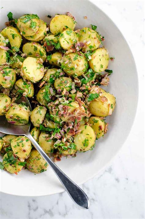 potato-salad-with-bacon-and-herbs-no-mayo image