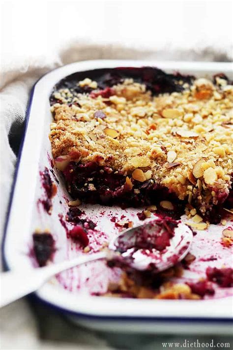 easy-strawberry-blueberry-crumble-diethood image