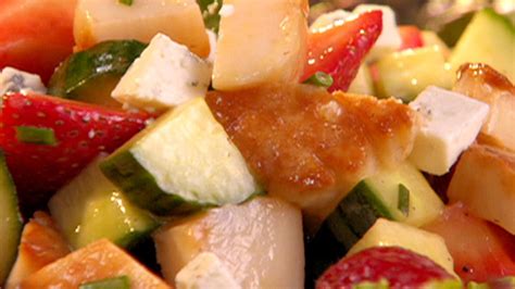 scallop-salad-with-strawberries-cucumber-and-gorgonzola image