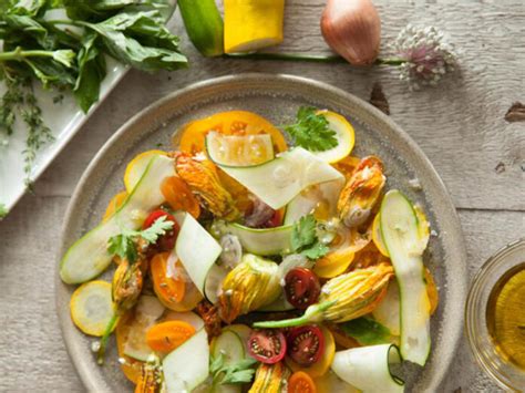 summer-carpaccio-with-stuffed-squash-blossoms image