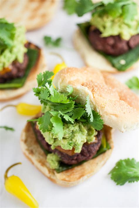 poblano-burgers-with-avocado-guacamole-the-rustic image