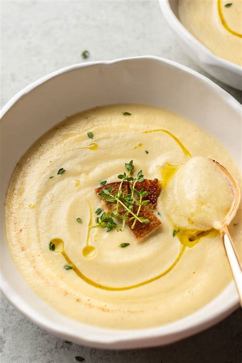 easy-creamy-cauliflower-soup-salt-lavender image