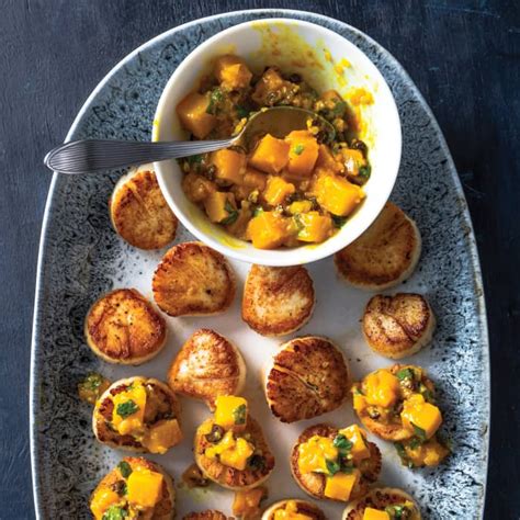 seared-scallops-with-mango-chutney-and-mint-americas-test image