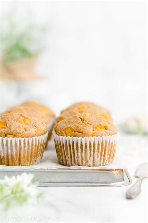 the-ultimate-healthy-peach-muffins-amys-healthy image