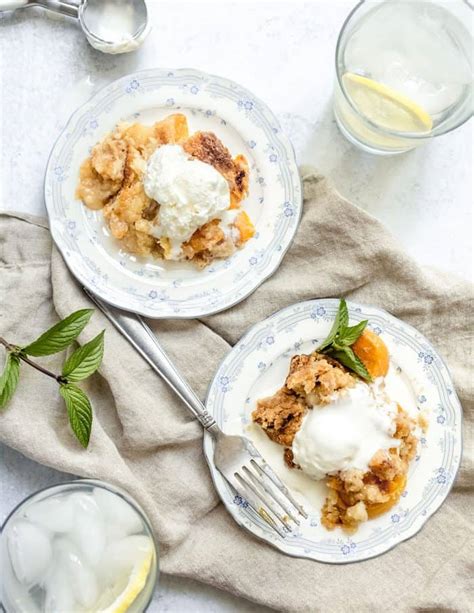 easy-peach-cobbler-4-ingredients-my-baking-addiction image
