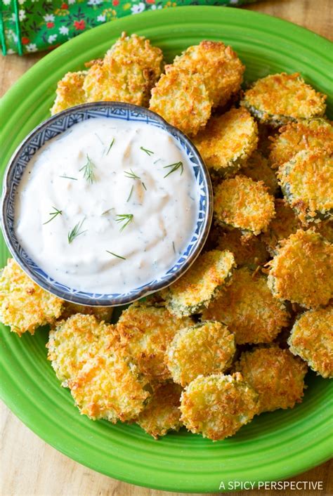 oven-baked-fried-pickles-with-garlic-sauce-a-spicy image