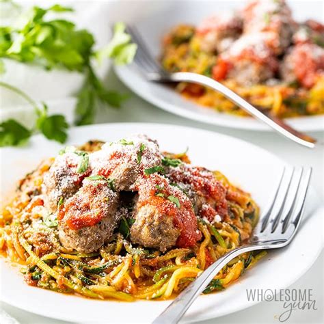 keto-zucchini-spaghetti-recipe-with-meatballs image