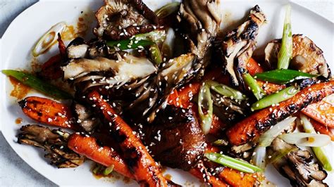 grilled-mushrooms-and-carrots-with-sesame-recipe-bon image