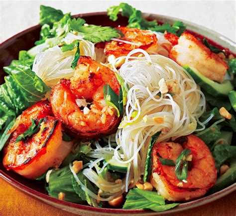grilled-vietnamese-shrimp-noodle-bowl-recipe-food image