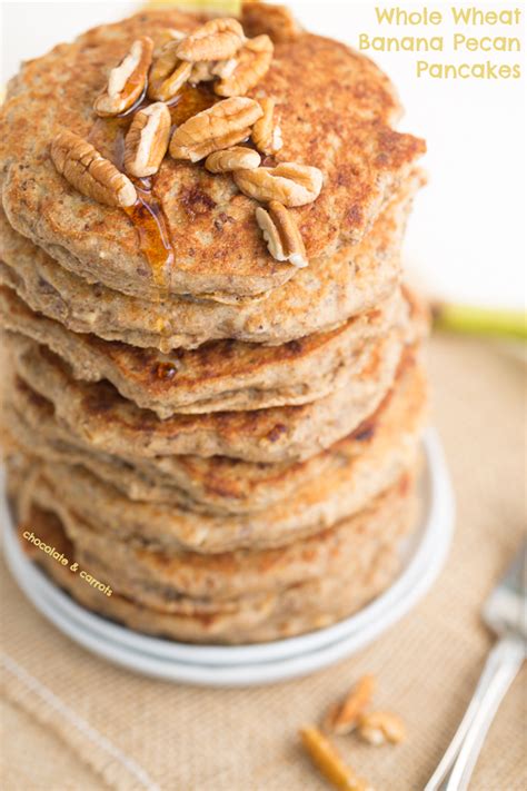 whole-wheat-banana-pecan-pancakes-chocolate image