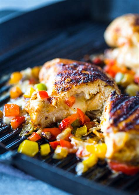 cheese-and-pepper-stuffed-grilled-chicken-breasts image