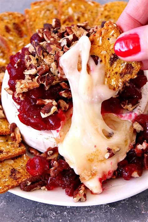 cranberry-pecan-baked-brie-recipe-crunchy-creamy image
