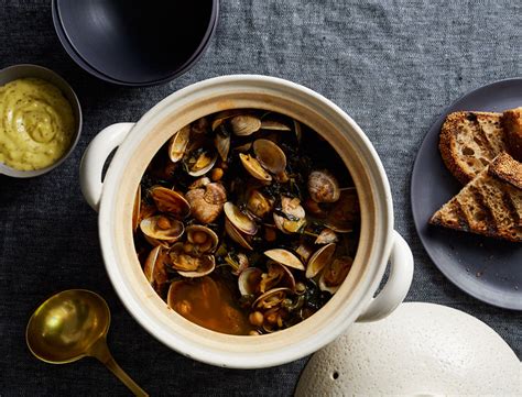 steamed-clams-with-kale-and-chickpeas-recipe-goop image