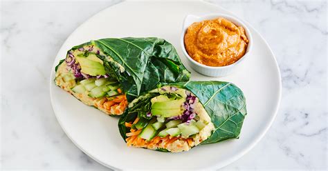 rainbow-collard-wraps-with-peanut-butter-dipping-sauce image