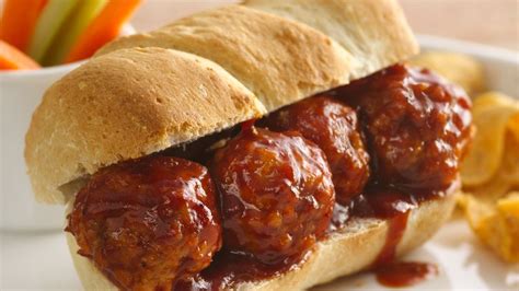 barbecue-meatball-hoagies-recipe-pillsburycom image