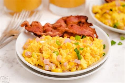 the-best-ham-cheese-scrambled-eggs image
