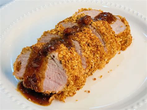 panko-crusted-pork-tenderloin-with-fig-glaze-food image