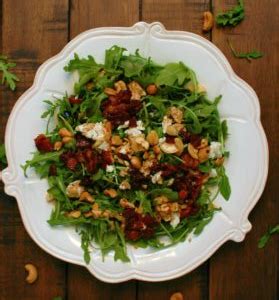 arugula-salad-with-candied-bacon-and-goat-cheese image