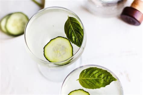 cucumber-basil-martini-with-red-salt-with-food image